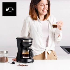 Cafetiera Taurus Verona 6, 600 W, 600 ml, Filtru Permanent, Negru Mat - Img 2