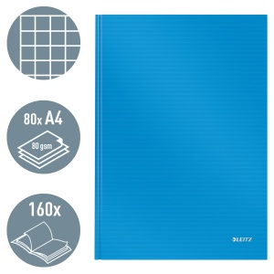 Caiet A4 Leitz Solid 160 pagini, 80 gm, Hardcover, Hellblau - Img 2