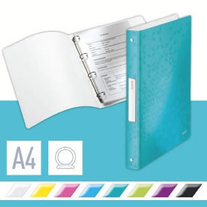 Caiet cu inele Leitz 42580051, A4, 4 Ringe, 25 mm, culoare eisblau