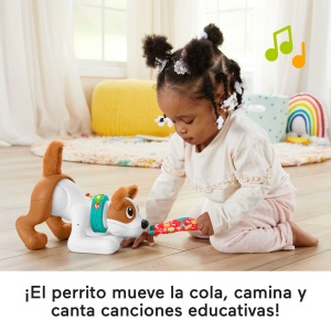 Caine de jucarie Fisher-Price 123 Crawl With Me Puppy, interactiv, cantec, design prietenos - Img 5
