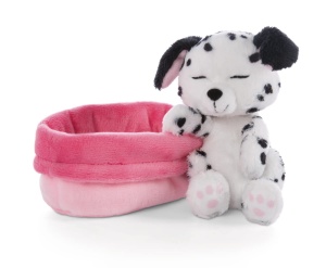 Caine de plus NICI intr-un cos 12 cm - Jucarie de plus Sleeping Pets Dalmatian pentru fete, baieti si bebelusi - Caine de plus pentru imbratisare, joaca si dormit - Jucarie de plus confortabila - Img 3