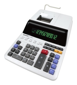 Calculatoare de birou Sharp EL-2607LG, imprimare rapida, 12 cifre, alb