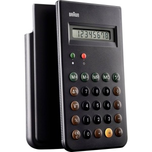 Calculator de birou Braun BNE 001, 8 cifre, design iconic, negru