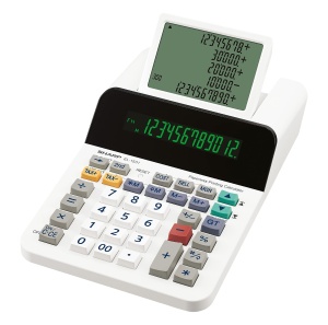 Calculator de birou Sharp EL-1501, 12 cifre, 5 linii LCD, alb