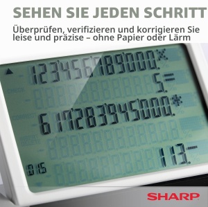 Calculator de birou Sharp EL-1901, 12 cifre, alb, cu functii avansate - Img 3