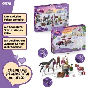 Calendar de Advent Schleich Horse Club cu 3 Fohlen, pentru copii de la 5 ani - Img 3
