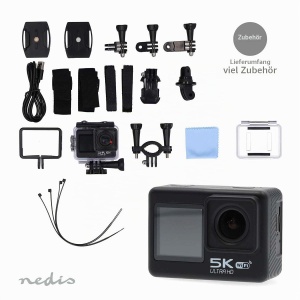 Camera de actiune Nedis Dual Screen 5K, 16 MP, rezistenta la apa, negru - Img 2