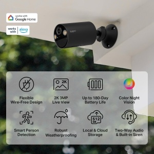Camera de supraveghere exterioara Tapo C411, 2K, 3MP, Wi-Fi, detectie persoane - Img 2