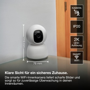 Camera de supraveghere Osram SMART WiFi 360, 4MP 2K QHD, Alb - Img 2
