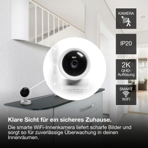 Camera de supraveghere OSRAM SMART WiFi 4MP 2K QHD, Nocturna 7m, Alb - Img 2
