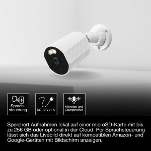 Camera de supraveghere smart Osram SMART WiFi, 4MP 2K, IP67, Alb - Img 3