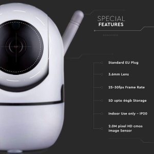 Camera de supraveghere V-TAC VT-5122 WiFi IP PTZ 1080P - Img 9
