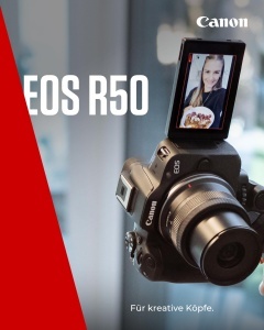Camera foto Canon EOS R50, 24.2 MP, RF-S 18-45mm, compacta pentru vlogging - Img 3