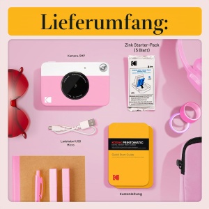 Camera instantanee KODAK Printomatic, 5MP, design compact, roz - Img 3