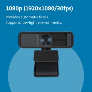 Camera web cu focalizare automata Kensington W2000 1080p, sursa de alimentare USB, microfon incorporat cu reducere a zgomotului, obiectiv cu zoom HD, camera PC digitala pentru inregistrare sau videoconferinta (K81175WW) - Img 3