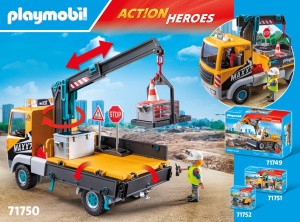 Camion de constructie cu cric PLAYMOBIL 71750, cu brat telescopic, pentru copii de la 4 ani - Img 5