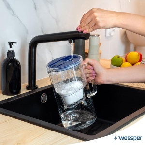 Cana filtranta Wessper D2 Borosilicat, 3L, cu LED, BPA Free, Albastra - Img 6