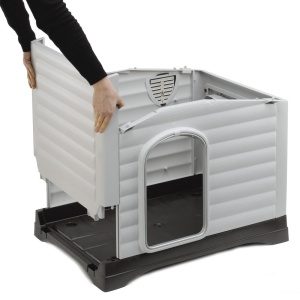 Canisa pentru caini Ferplast DOGVILLA 70 Cusca pentru caini in aer liber Cusca pentru caini Deschidere laterala Pardoseala drenabila Pardoseala izolan - Img 4