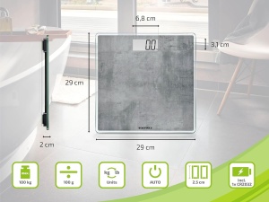 Cantar de baie digital Soehnle Style Sense Compact 300, capacitate 180 kg, design beton - Img 8