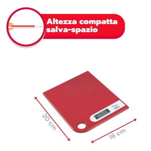 Cantar de bucatarie digital Ardes AR1PA1R, 5 kg, LCD, design compact, rosu - Img 5