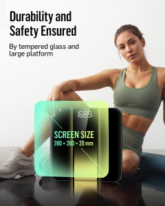 Cantar de persoane RunStar, digital, 400 lb180 kg, display LED, sticla securizata - Img 3