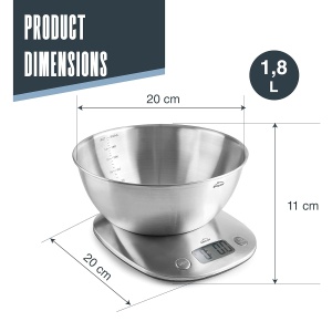 Cantar digital Lacor 61727, inox, display LCD, functie TARA - Img 2