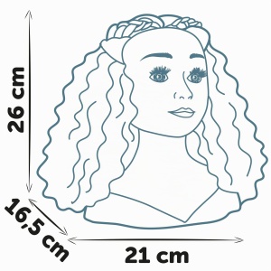 Cap de coafura Smoby My Beauty Afro cu 23 accesorii, par lung si ondulat - Img 6
