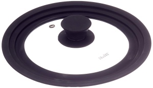 Capac de sticla Ibili 182022 cm Transparent Negru Margine Silicon - Img 4
