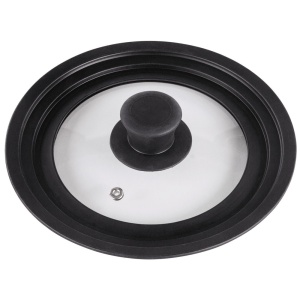 Capac universal Xavax (capac de oala cu diametrul de 16, 18 si 20 cm, capac cratita cu orificiu de abur, design cu margine gradata, inel si sticla din silicon, se poate spala in masina de spalat vase)