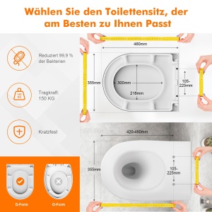 Capac WC D-Form GRIFEMA Premium, Duroplast, Antibacterian, Softclose - Img 3
