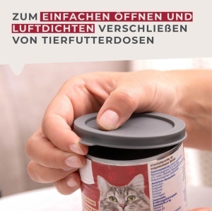 Capace pentru conserve Fackelmann CATDOG, 2 bucati, plastic, rosu si gri - Img 3