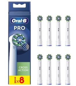 Capete de periuta electrica Oral-B Pro Cross Action, 8 bucati, compatibile cu majoritatea periutelor