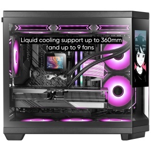 Carcasa Gaming Micro-ATX Mars Gaming MC-3TCORELCDM, Display IPS 7.2, Sticla Tripla, Negru - Img 4