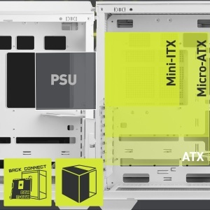 Carcasa Gaming MSI MAG PANO 100L PZ White - Mid-Tower, Sticla Temperata, Suport Racire 360mm - Img 3