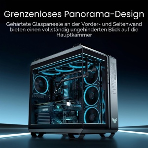 Carcasa PC ASUS TUF Gaming GT502 Horizon TG ARGB Negru, Modulare, cu 4 Ventilatoare ARGB - Img 3
