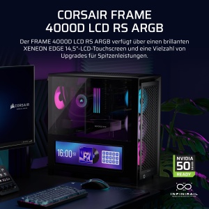 Carcasa PC Corsair Frame 4000D LCD RS ARGB, Negru, cu Touchscreen de 14,5 inch - Img 2