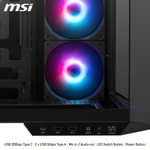 Carcasa PC MSI MAG PANO 100R PZ ATX, 4 ventilatoare ARGB, USB 20Gbps - Img 6
