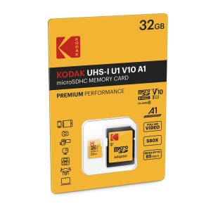 Card microSDHC Kodak EKMSDM32GHC10K 32GB, viteza citire 85MBs, cu adaptor SD - Img 2
