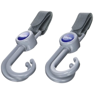 Carlige universale Chicco pentru carucior rotatie 360 grade set 2 bucati culoare negru