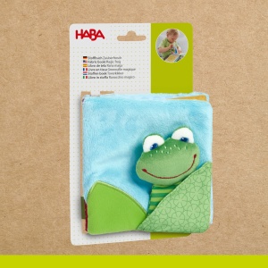 Carte din material textil HABA Zauberfrosch cu efecte tactile si oglinda, pentru bebelusi - Img 5