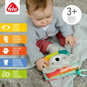 Carte senzoriala pentru bebelusi Fehn Koala 049176 cu sunete si oglinda 17x17 cm - Img 3