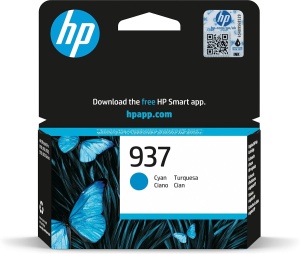 Cartus de Cerneala HP 937 Cyan Original, 800 pagini, compatibil cu OfficeJet PRO