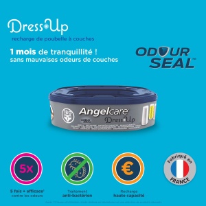 Cartus de inlocuire Angelcare Original ClassicDress-Up XL, 12 bucati, 5x mai putina folie - Img 3