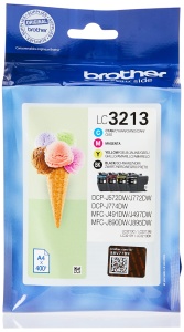 Cartuse Brother LC3213VAL, 400 pagini, 4 culori (Negru, Cyan, Magenta, Galben)