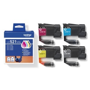 Cartuse de cerneala Brother LC521VAL, set 4 culori, original
