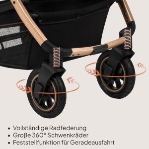 Carucior 2 in 1 LIONELO Amber cu husa si accesorii, pentru nou-nascuti si copii pana la 22 kg - Img 6