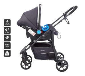 Carucior 3 in 1 BabyGo Styles - Sport, Landou si Scaun Auto - Rosa - Img 4