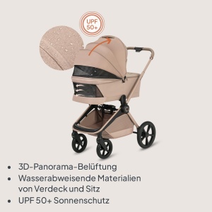 Carucior 3 in 1 Lionelo Freya cu landou, scaun sport si scaun auto i-Size - Img 6