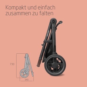 Carucior 3 in 1 Maxi-Cosi Zelia S, Compact, 0-4 ani, Culoare Gri - Img 8