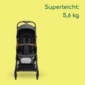 Carucior compact pentru copii Bebeconfort Zephir, 0-4 ani, 5.6 kg, Mineral Graphite - Img 4